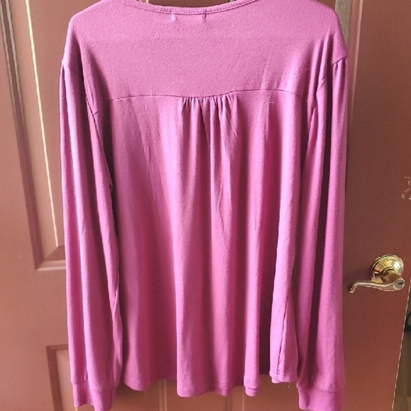 Fantaslook Nwt Chic Pink Long Sleeve Pleated Blouse - Picture 9 of 10
